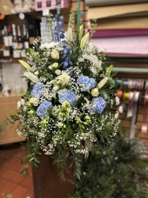 Pale Blue and White Alter Arrangement