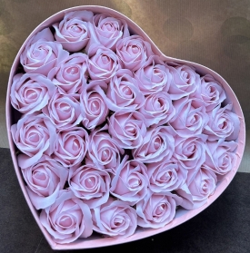 Pink Rose Heart Box